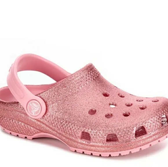 crocs pink glitter